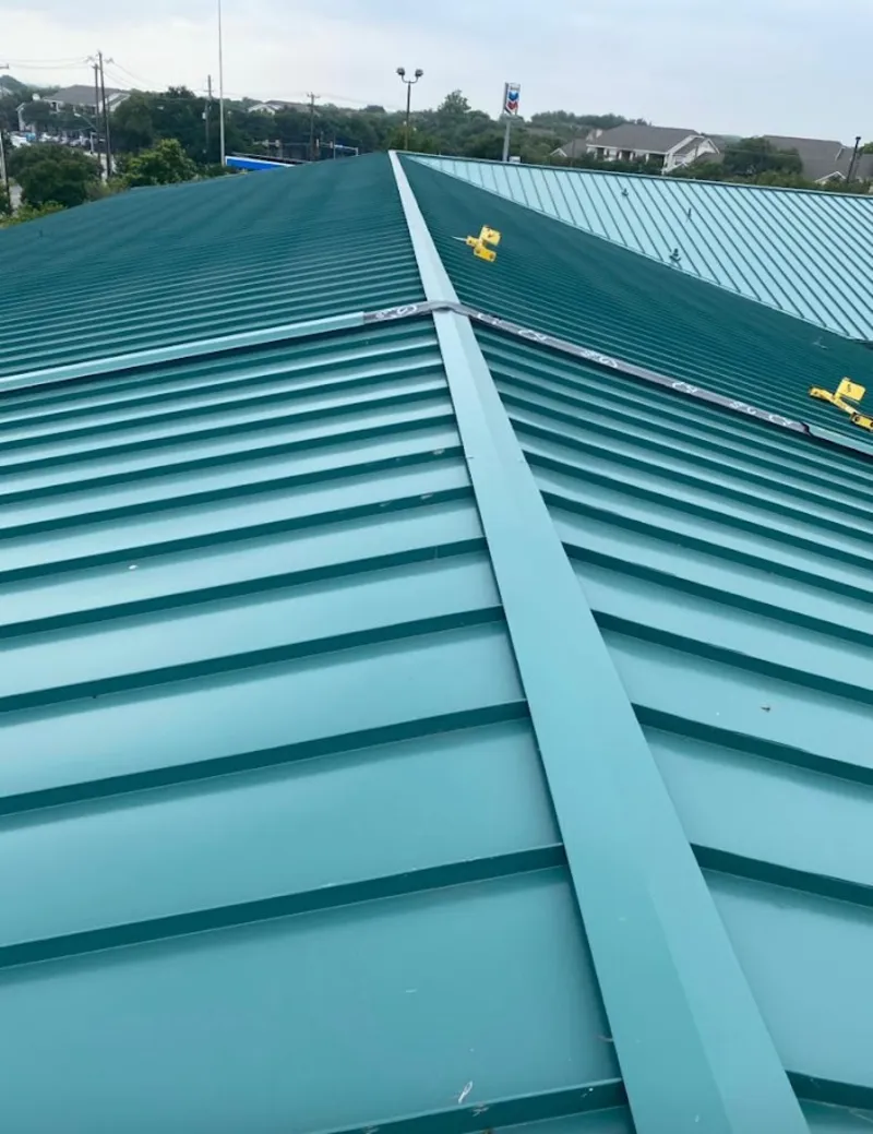 Green commercial metal roof ridge and valley for Metal Roof Repair in Lebanon